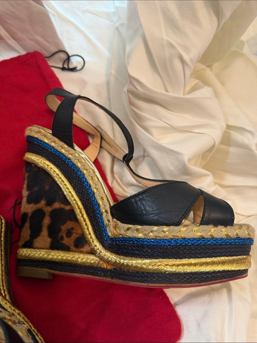 Christian Louboutin Trotolita leopard print wedge espadrilles - Picture 5 of 10